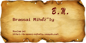 Brassai Mihály névjegykártya